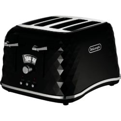Delonghi CTJ4003.BK Brillante 4 Slice Toaster in Black